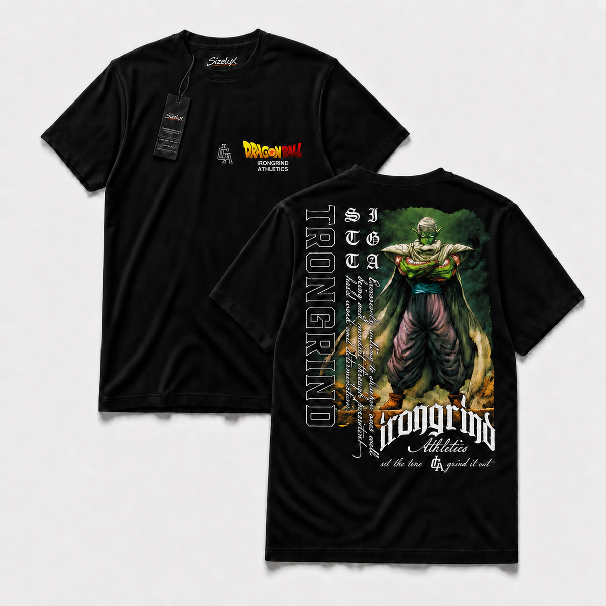 Polera SizeLux DBZ regular 04, vista frontal y espalda