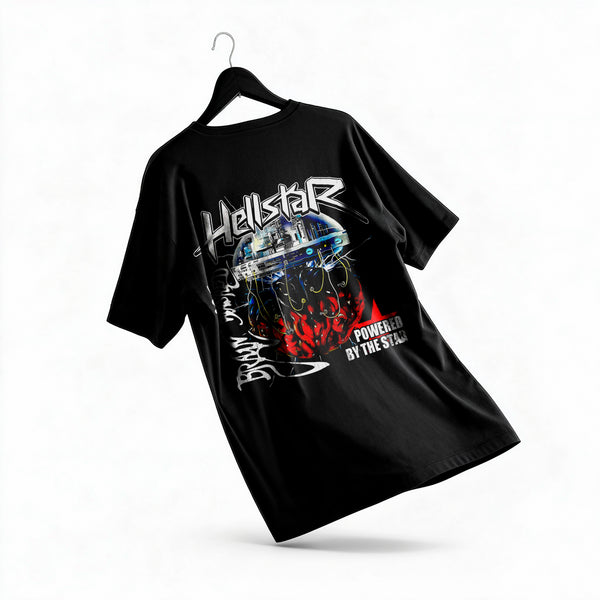 Polera Burning Heart - Hellstar - Oversize - espalda - vista adicional