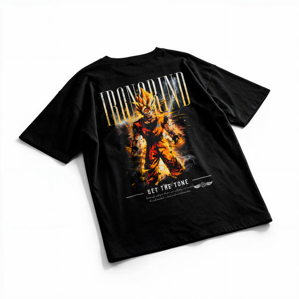 Polera Goku - Dragon Ball Z - Oversize - flatlay espalda