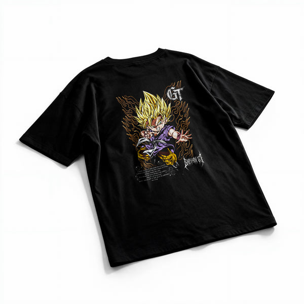 Polera Goku GT - Dragon Ball GT - Oversize - flatlay espalda