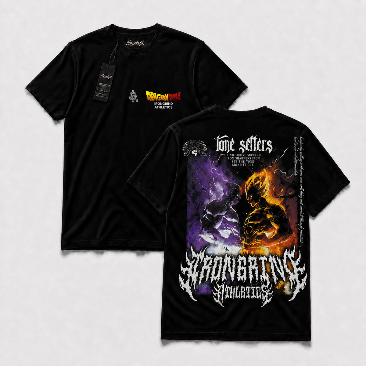 Polera SizeLux DBZ regular 02, vista frontal y espalda