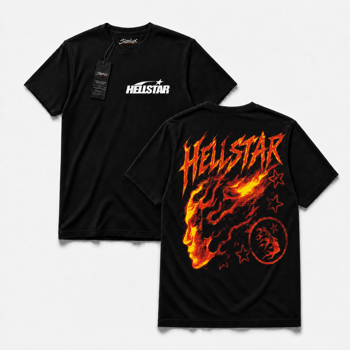 Polera Hell Gym — Man on Fire, vista frontal y espalda