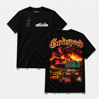 Polera Hell GYM - Burning Highway, vista frontal y espalda