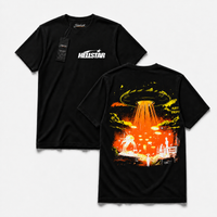 Polera Hell GYM - UFO Over City, vista frontal y espalda