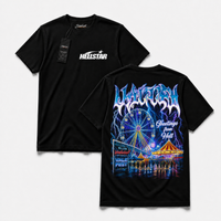 Polera Hell GYM - Neon Night Fair, vista frontal y espalda