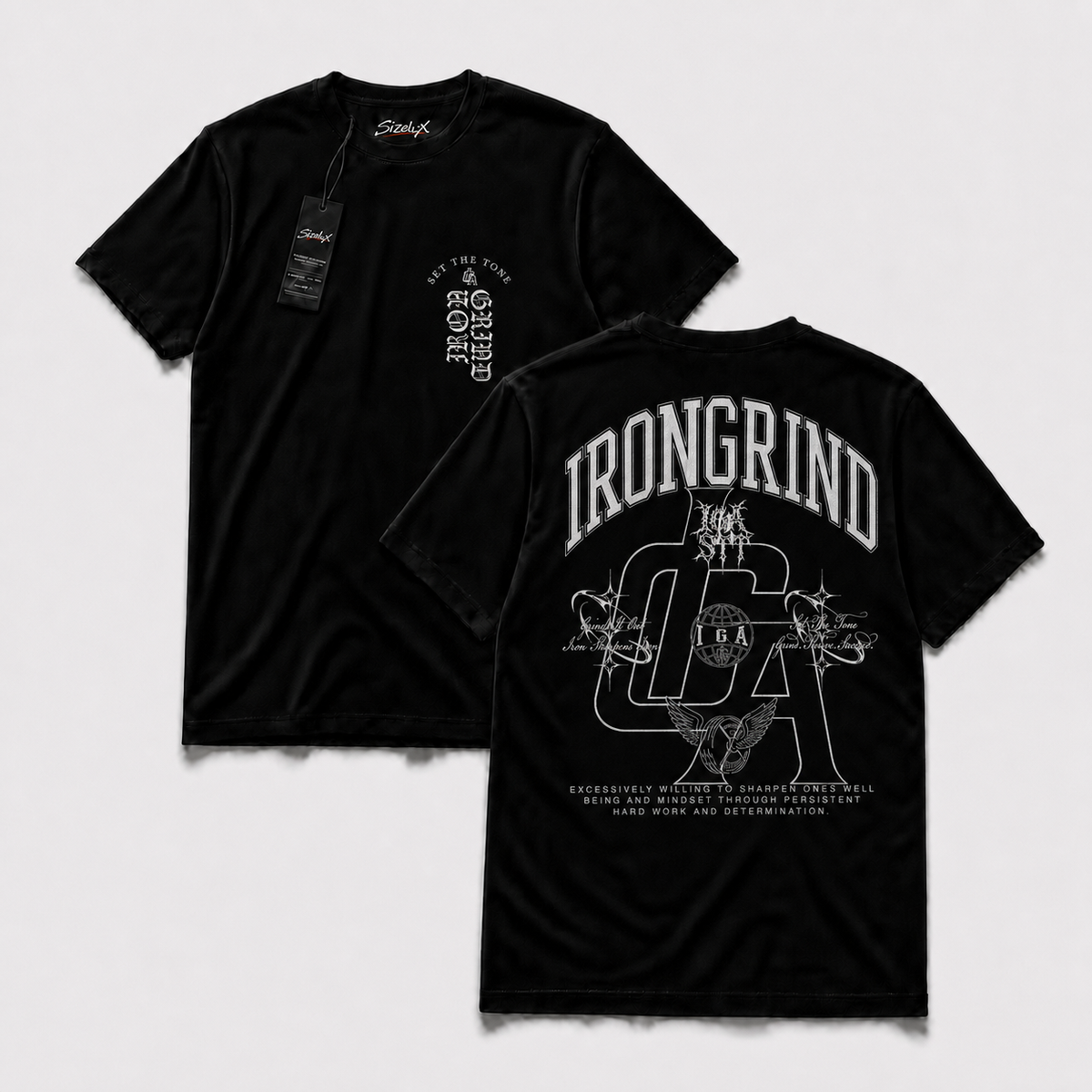 Polera Iron GYM - Zero Two Athletic, vista frontal y espalda