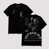 Polera Iron GYM - Skull Smoke Stack, vista frontal y espalda