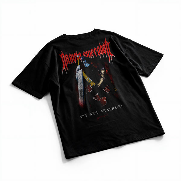 Polera Kisame e Itachi - Naruto Shippuden - Oversize - flatlay espalda