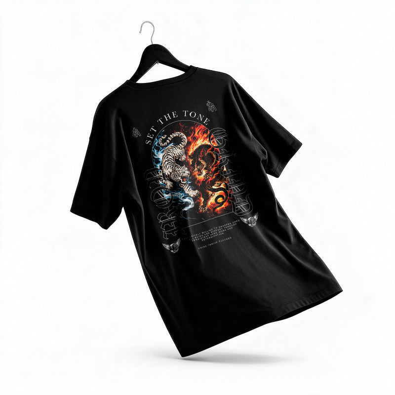 Polera Fire Ice Tigers - Irongrind - Oversize - espalda