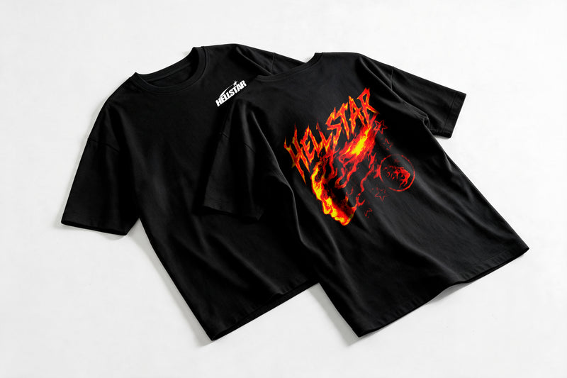 Polera Fire Star - Hellstar - Oversize - flatlay par