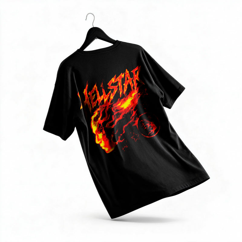 Polera Fire Star - Hellstar - Oversize - espalda