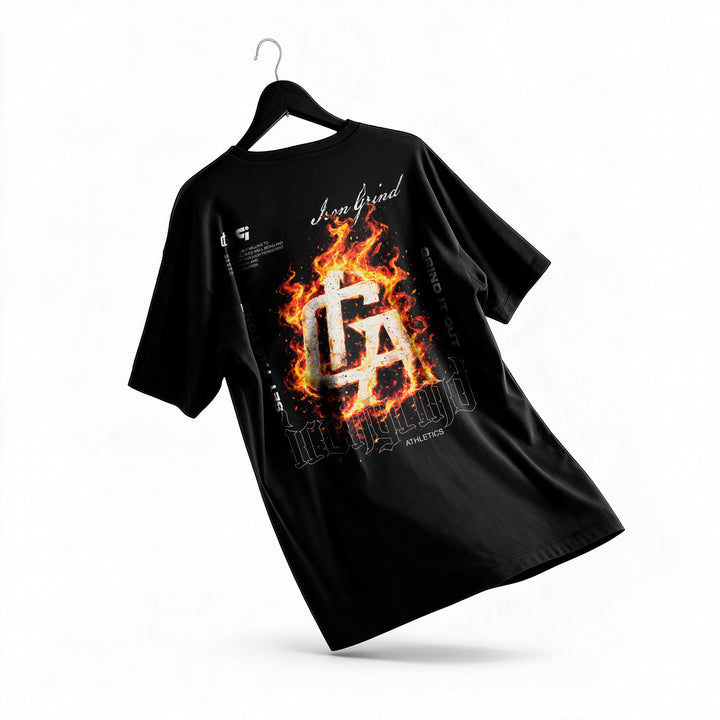 Polera Fire Monogram - Irongrind - Oversize - espalda