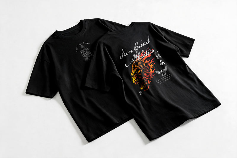 Polera Flaming Gorilla - Irongrind - Oversize - flatlay par