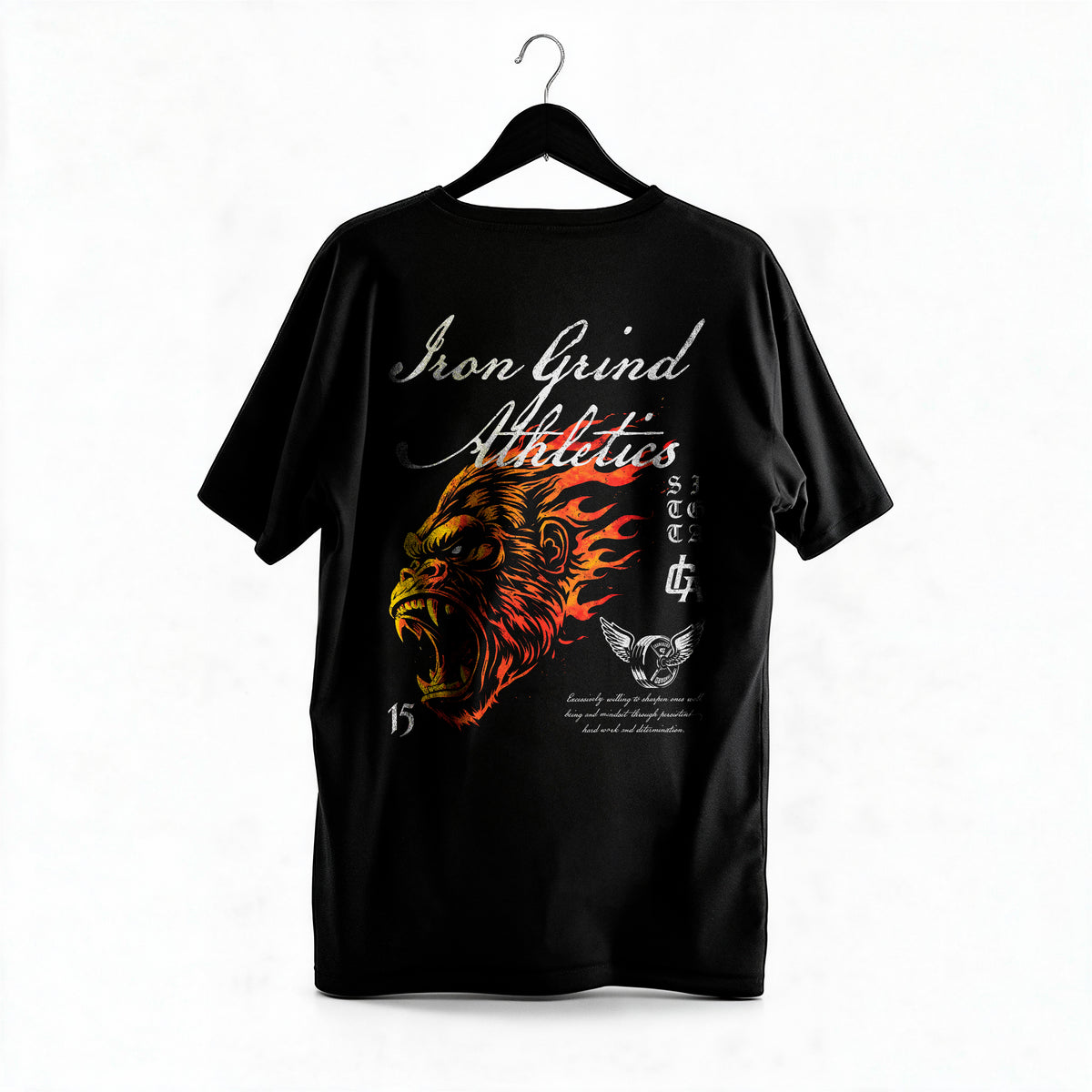 Polera Flaming Gorilla - Irongrind - Regular - colgada espalda