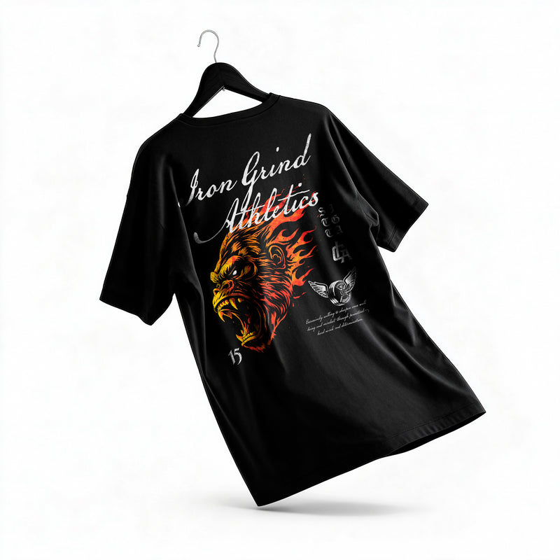 Polera Flaming Gorilla - Irongrind - Oversize - espalda