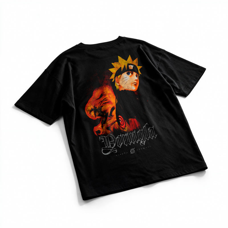 Polera Naruto Modo Kurama - Naruto Shippuden - Oversize - flatlay espalda