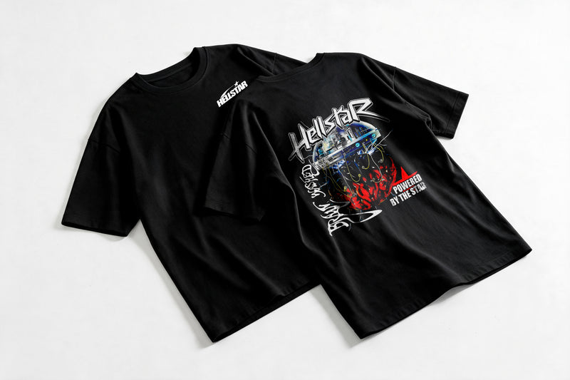Polera Burning Heart - Hellstar - Oversize - flatlay par
