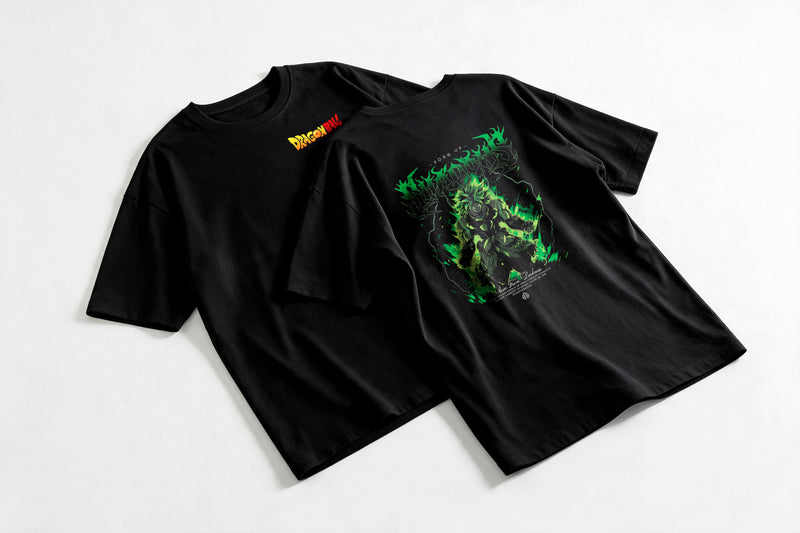Polera Broly - Dragon Ball Z - Oversize - flatlay par