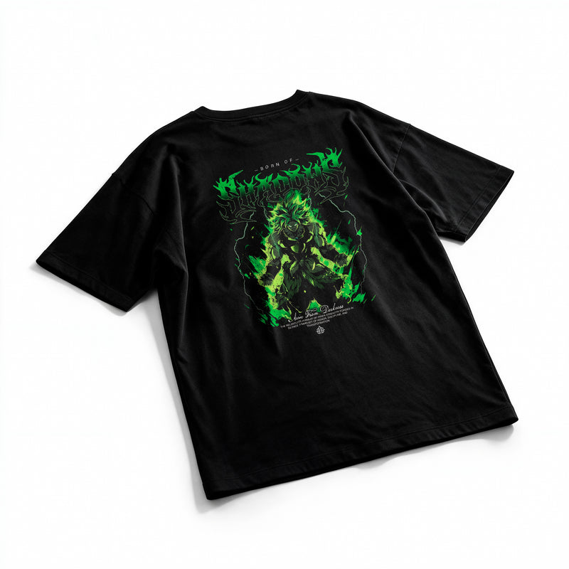Polera Broly - Dragon Ball Z - Oversize - flatlay espalda