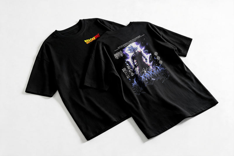 Polera Goku Ultra Instinct - Dragon Ball Z - Oversize - flatlay par