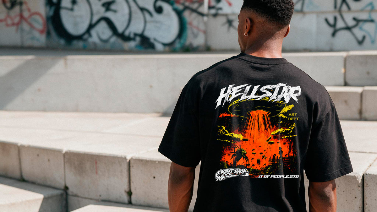 Polera negra SizeLux Hellstar Abduction