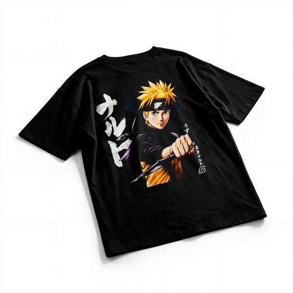 Polera Naruto - Naruto Shippuden - Oversize - flatlay espalda