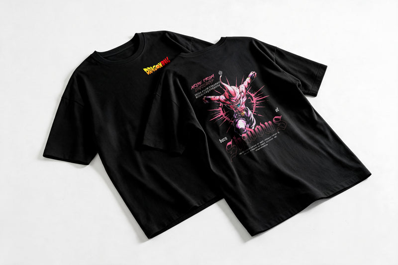 Polera Kid Buu - Dragon Ball Z - Oversize - flatlay par