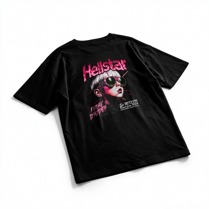 Polera Pink Shades - Hellstar - Oversize - flatlay espalda