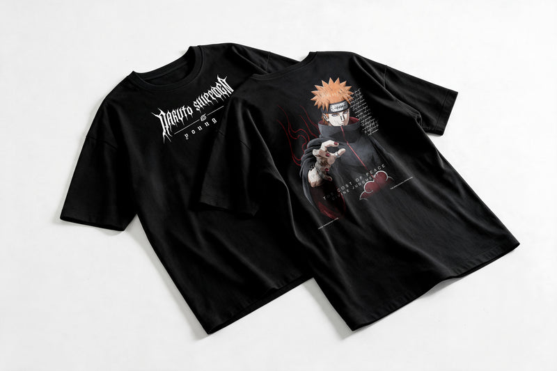 Polera Pain - Naruto Shippuden - Oversize - flatlay par
