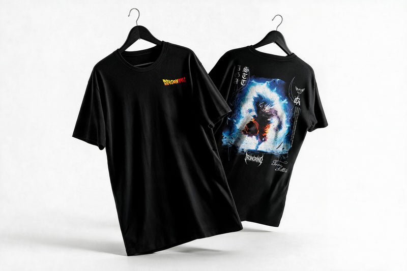 Polera Goku SSJ Blue - Dragon Ball Super - Regular - colgada cruzada