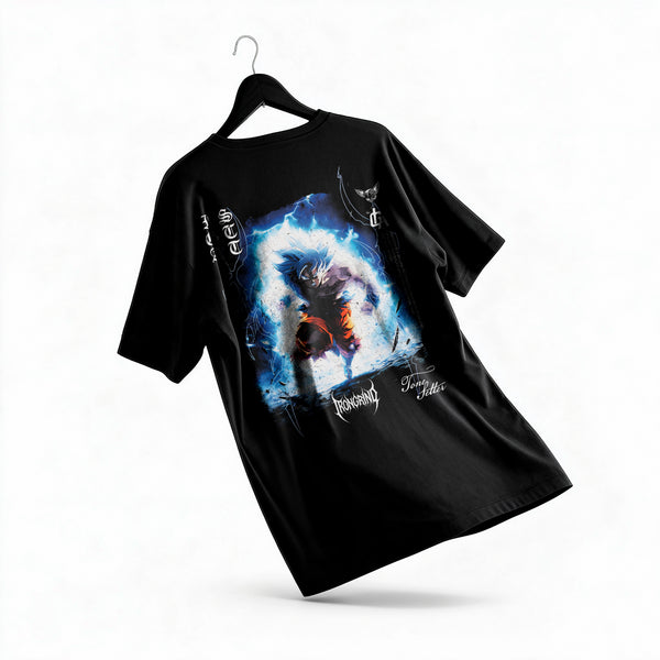 Polera Goku SSJ Blue - Dragon Ball Super - Oversize - espalda - vista adicional