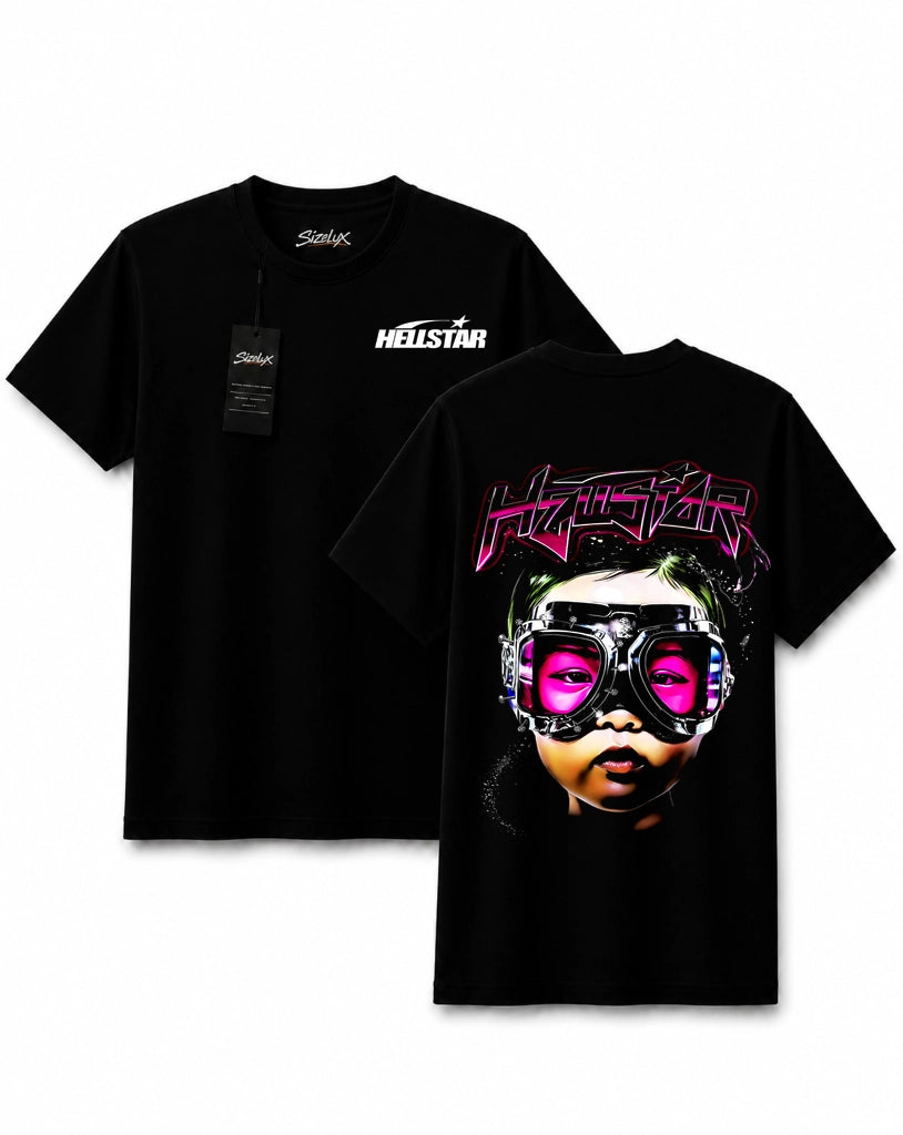Polera Hell GYM - Futuristic Goggle Portrait - Regular - mockup doble