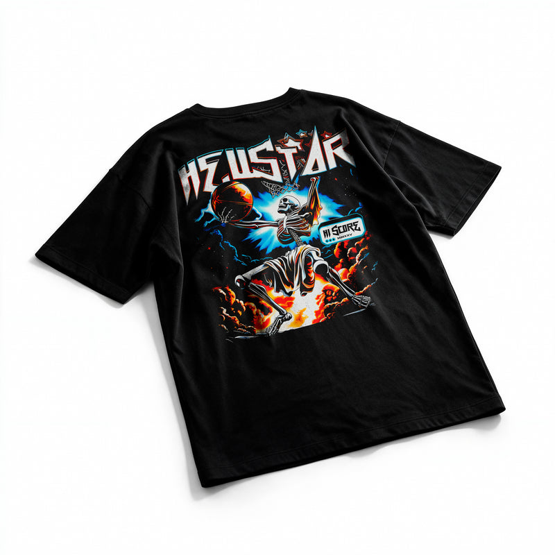 Polera Skeleton Baller - Hellstar - Oversize - flatlay espalda