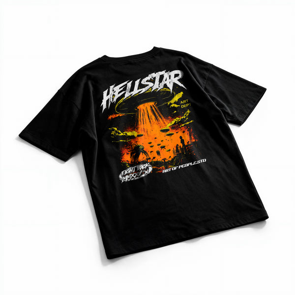Polera Abduction - Hellstar - Oversize - flatlay espalda