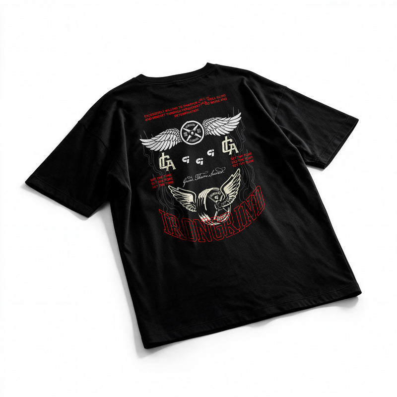 Polera Winged Crest - Irongrind - Oversize - flatlay espalda